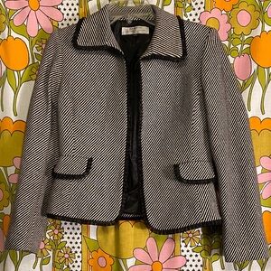 Tahari ASL Petite Striped Sparkly Wool-Blend Blazer